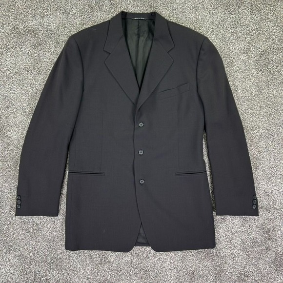 Canali Black Wool Suit Jacket Blazer Mens 54L Sports Coat Official Italy Made